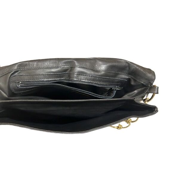 I. Magnum Vintage Leather Bag Suede Patch Work Italy Black Gold Silver Bronze - Picture 8 of 8